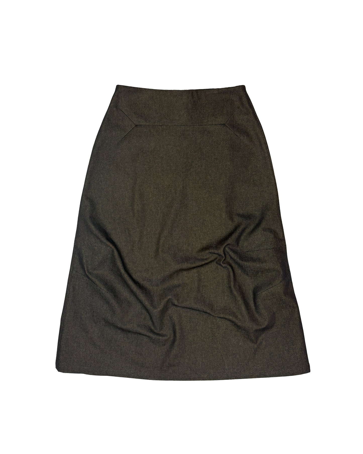Dart Skirt - Black Reverse Denim