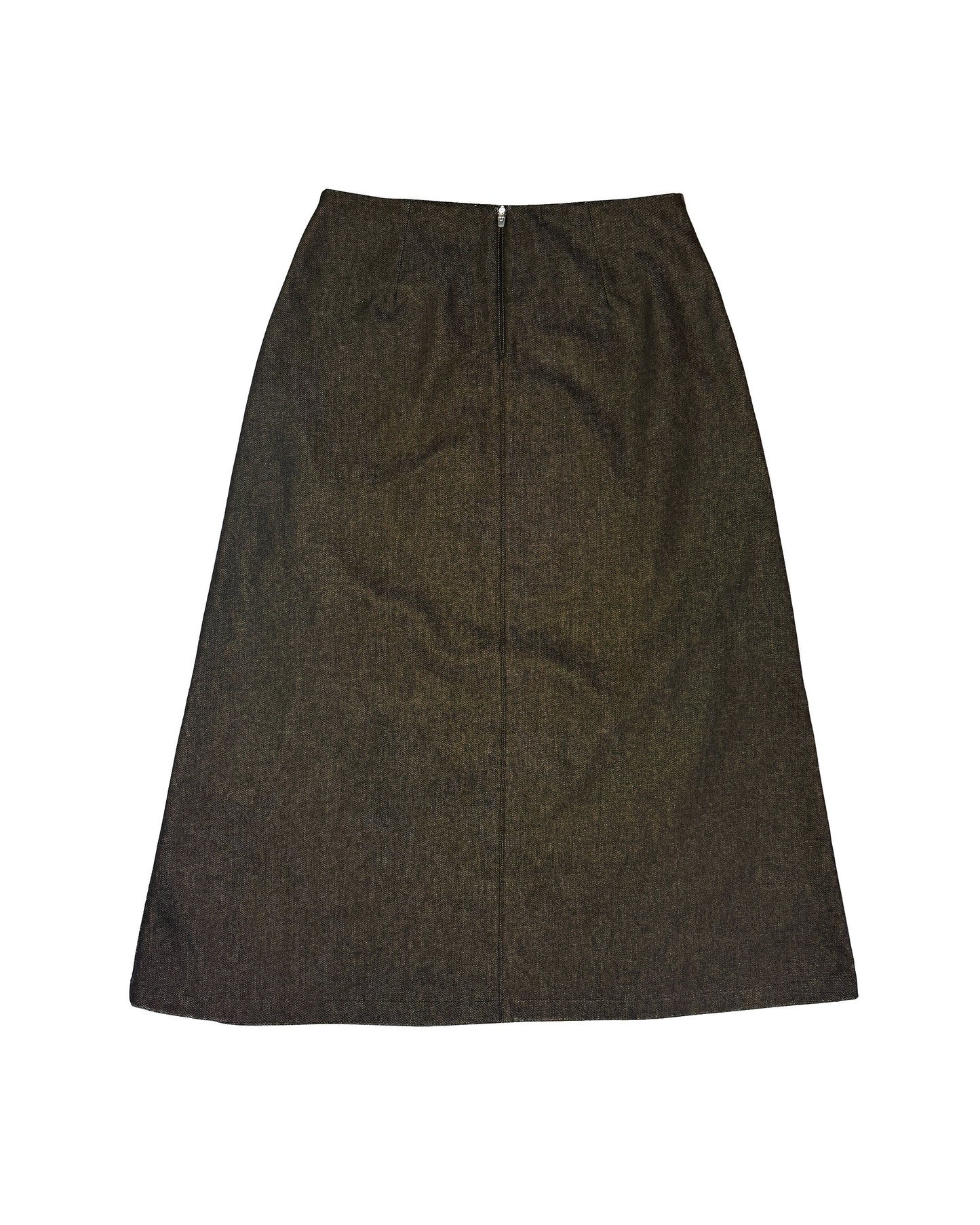 Dart Skirt - Black Reverse Denim