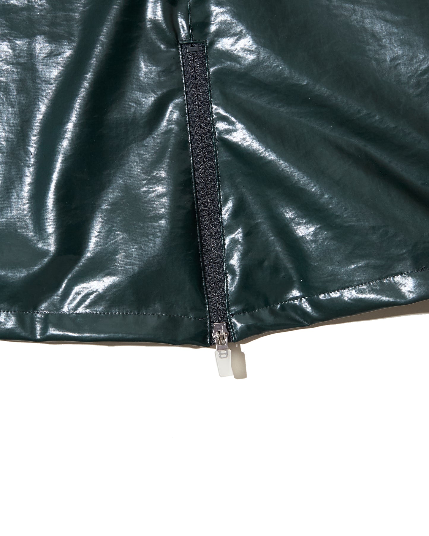 Panel Skirt - Bottle Green Laminated Nylon Canvas