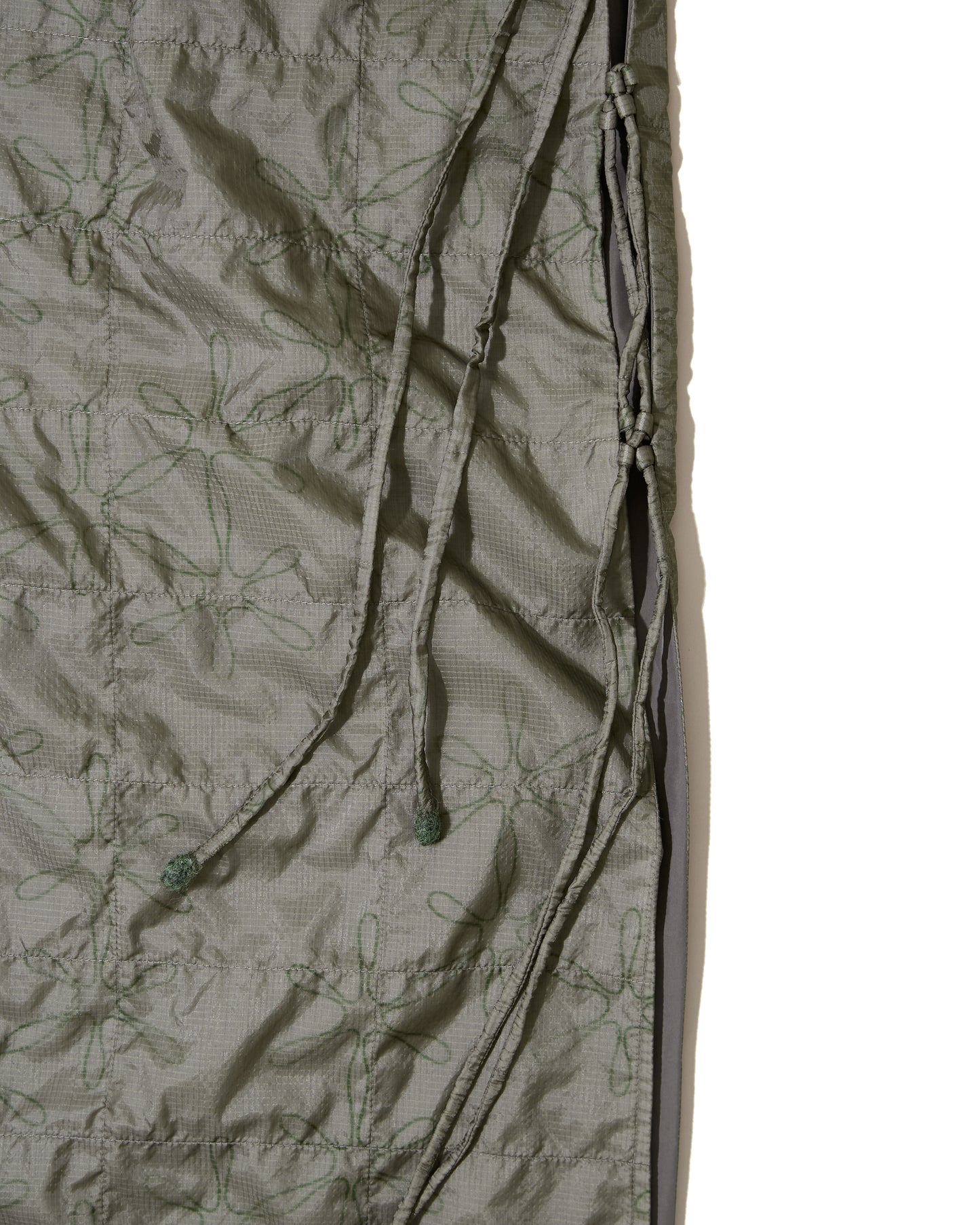 Grid Side Tie Dress - Grape Leaf Ripstop Nylon