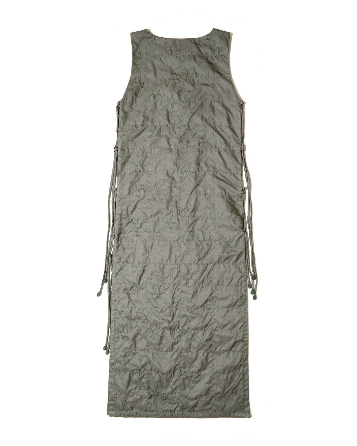 Grid Side Tie Dress - Grape Leaf Ripstop Nylon