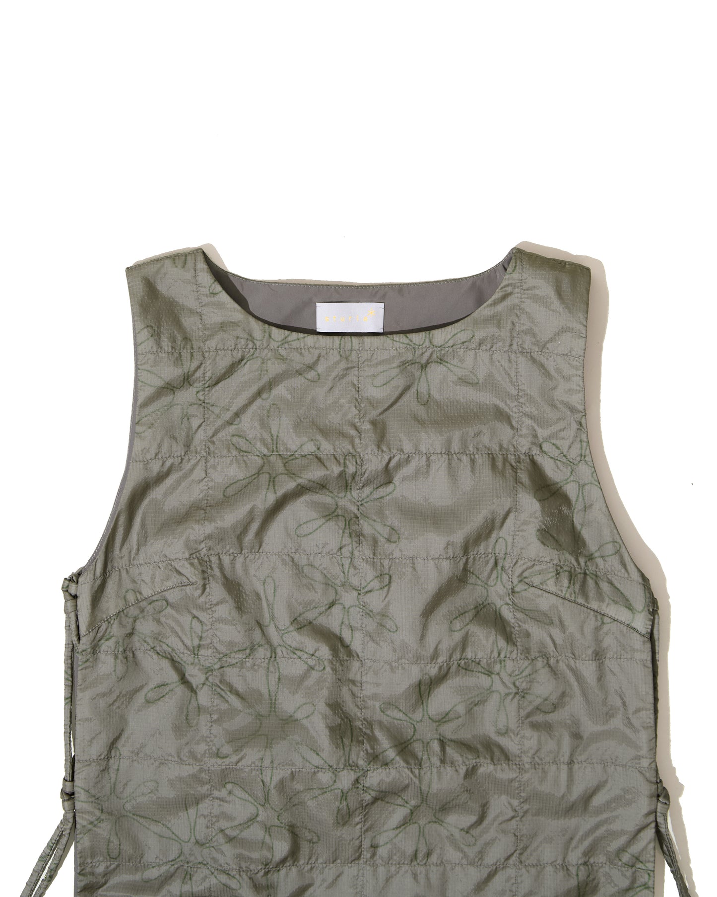 Grid Side Tie Dress - Grape Leaf Ripstop Nylon