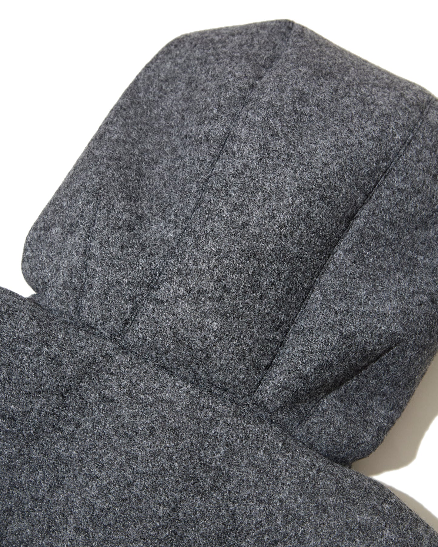 Hooded Incision Jacket - Melange Grey Bonded Wool