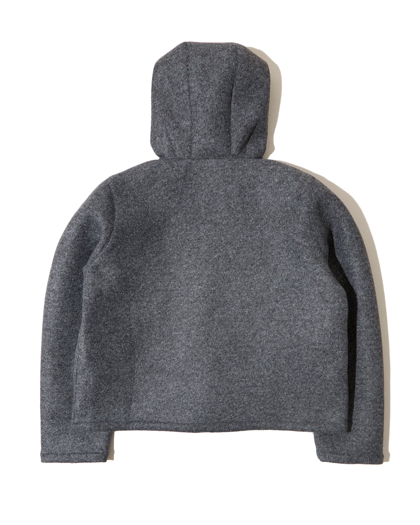 Hooded Incision Jacket - Melange Grey Bonded Wool