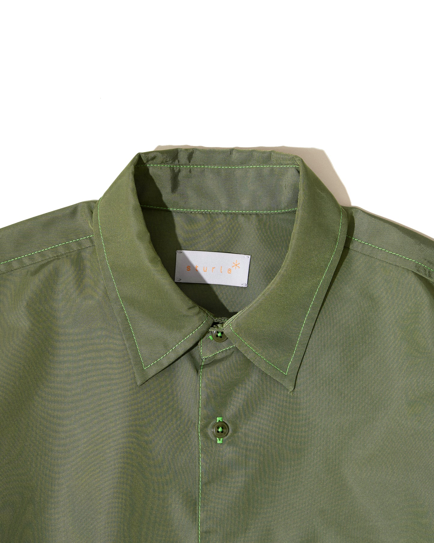L/S Button Up Shirt - Olive Shot Nylon