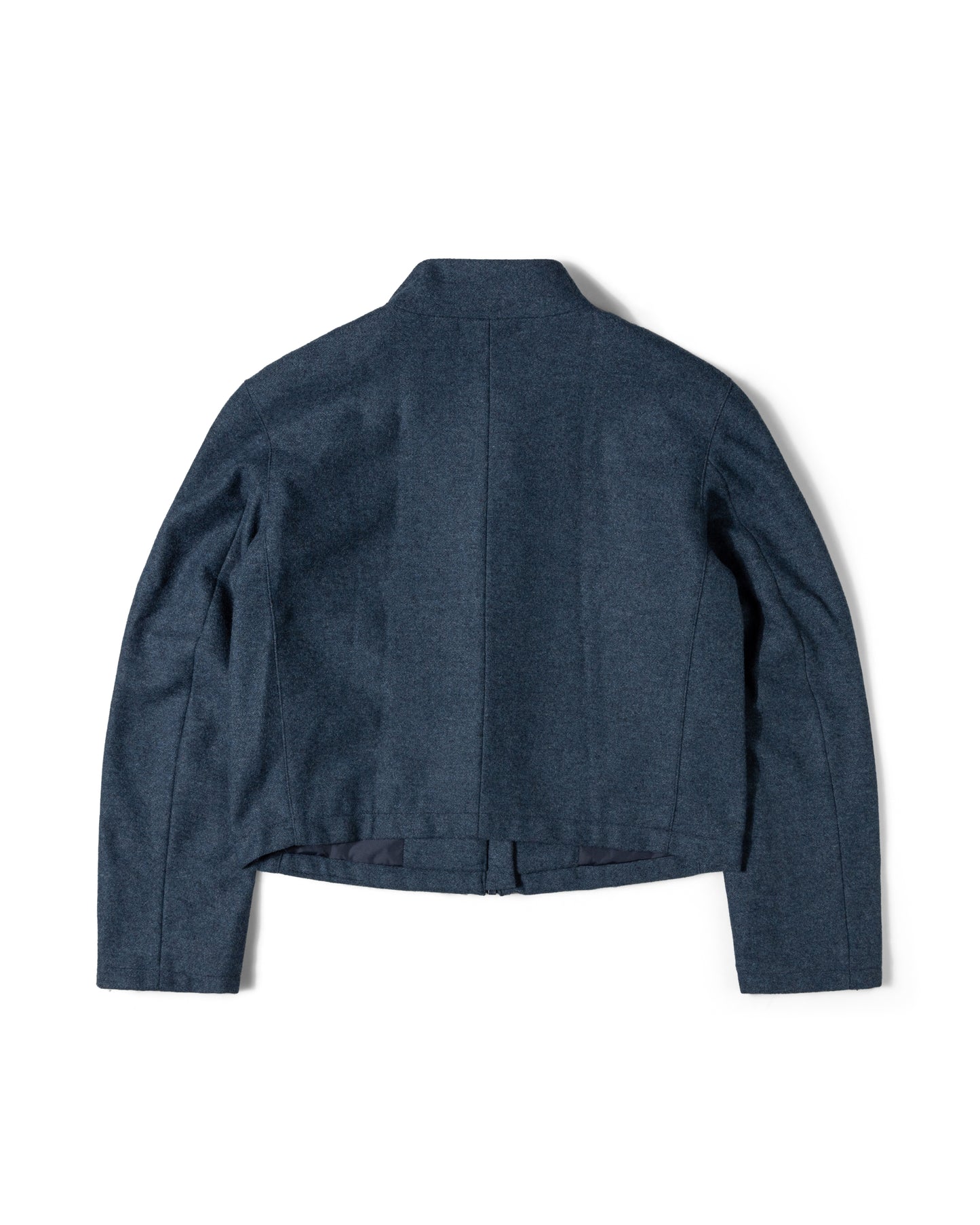 Curve Closure Jacket - Flecked Blue Wool