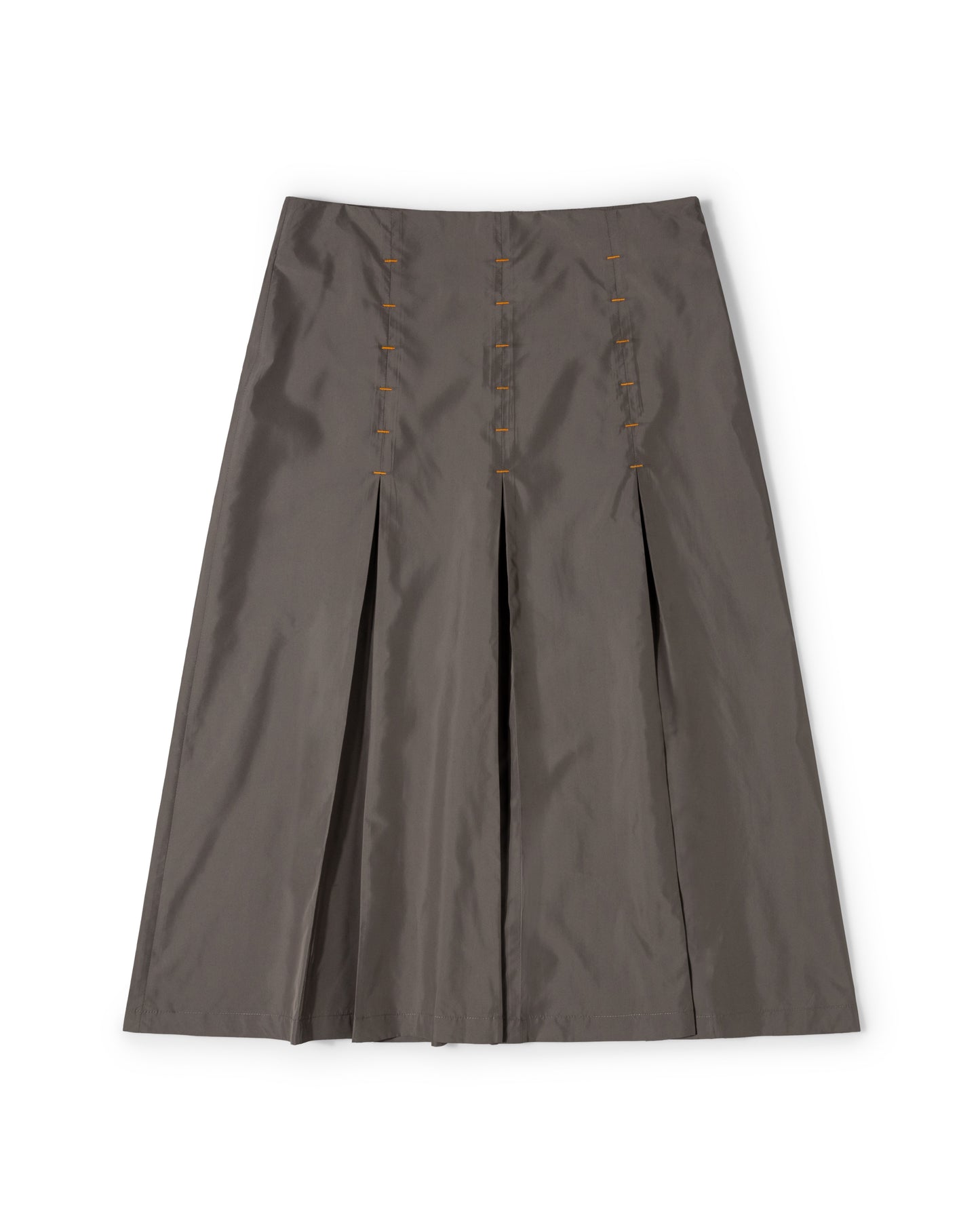 Multi Pleat Skirt - Mushroom Grey Nylon