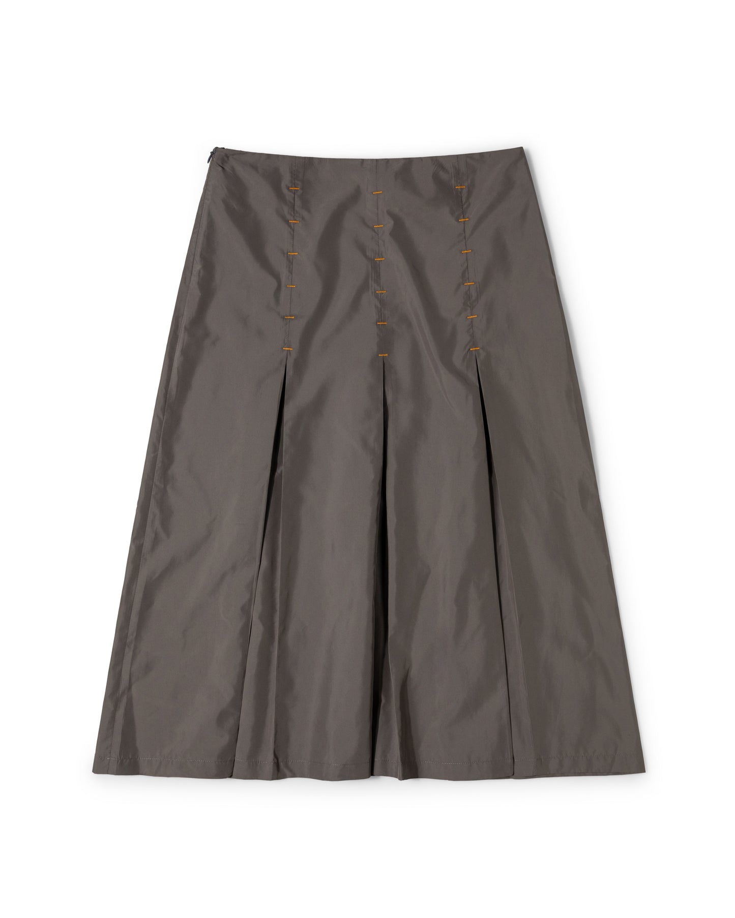 Multi Pleat Skirt - Mushroom Grey Nylon