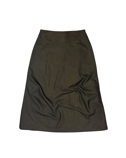 Dart Skirt - Black Reverse Denim