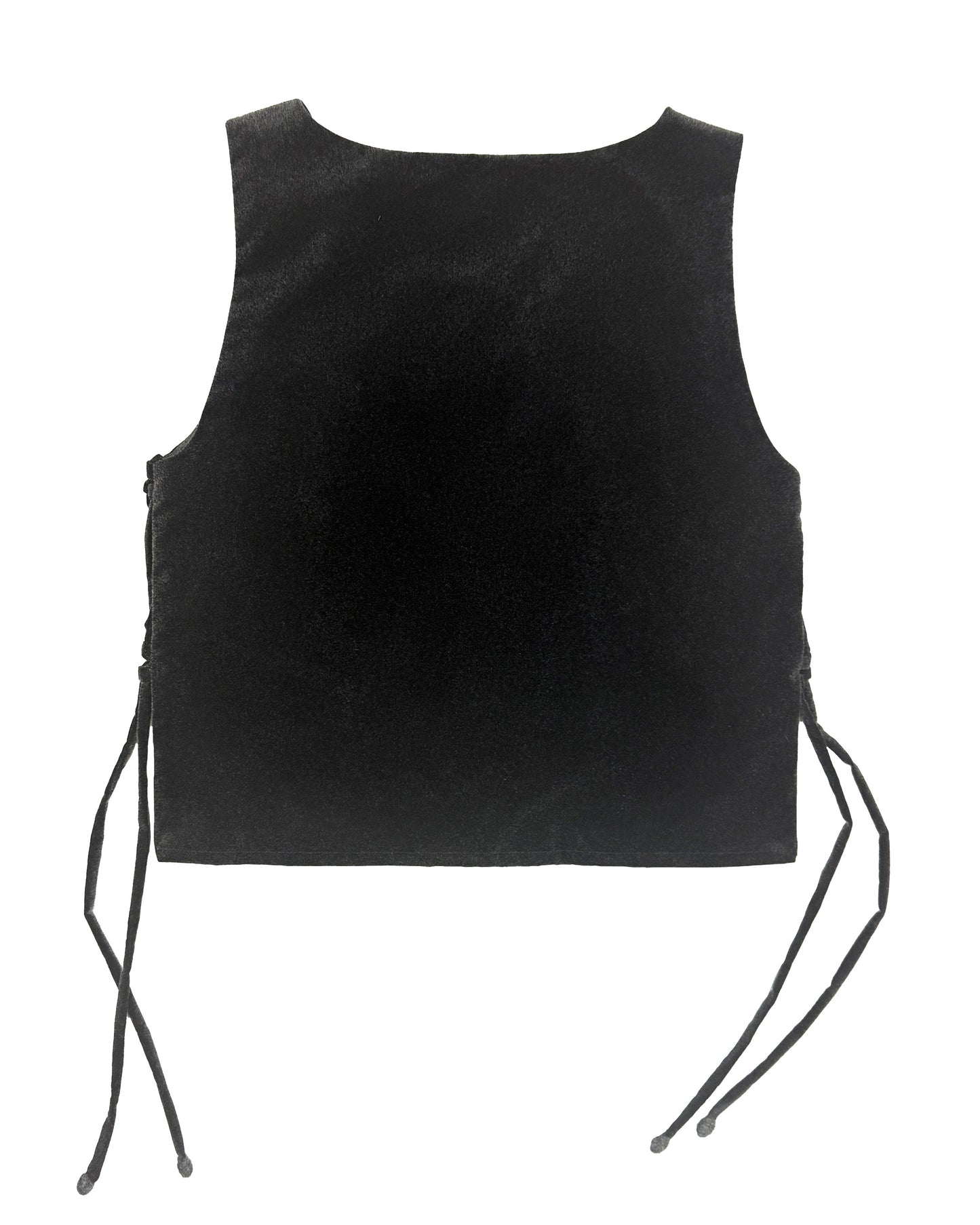 Side Tie Top - Charcoal Flocked Nylon