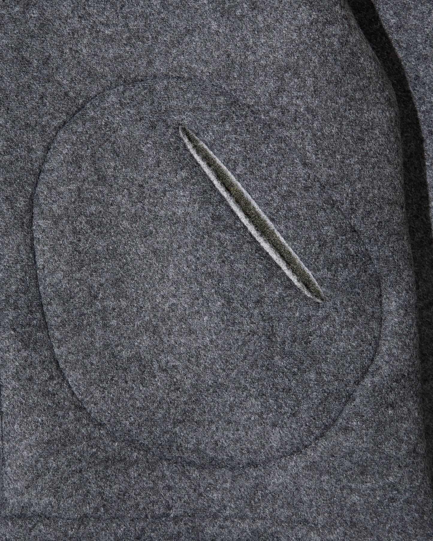 Hooded Incision Jacket - Melange Grey Bonded Wool