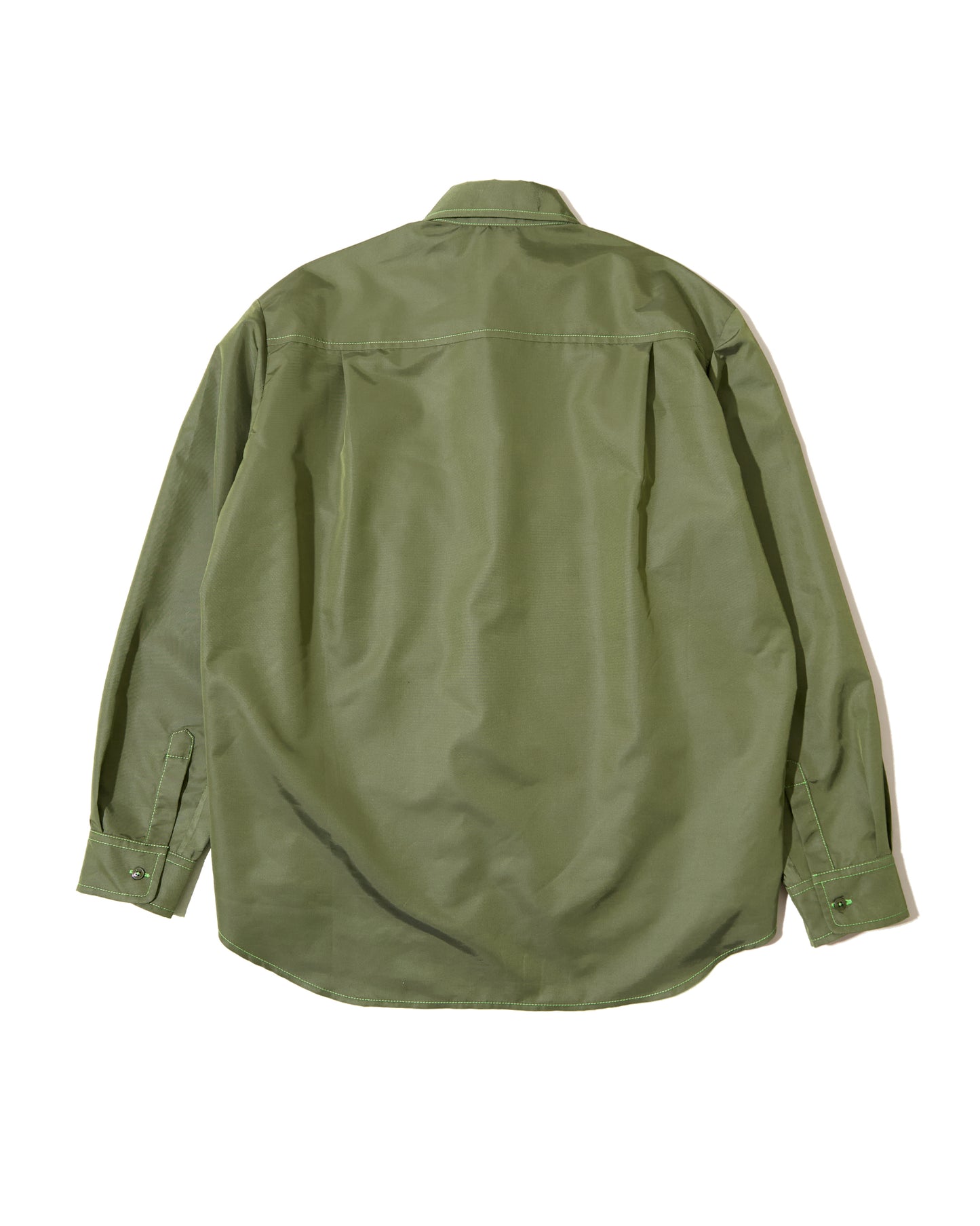 L/S Button Up Shirt - Olive Shot Nylon