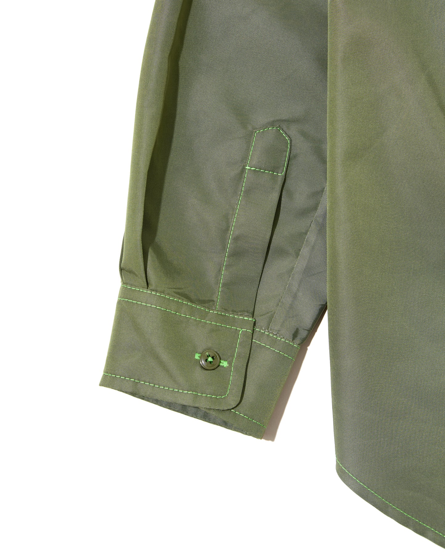L/S Button Up Shirt - Olive Shot Nylon